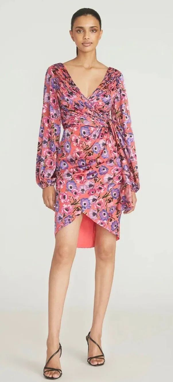 Theia Monika Draped Cocktail Dress Size 4 NWT